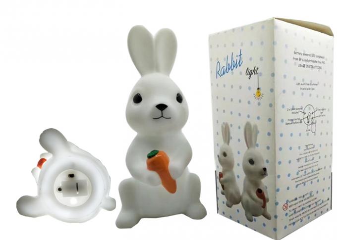Progettazione sveglia a pile della luce notturna del coniglio di coniglietto LED per il gioco dei bambini