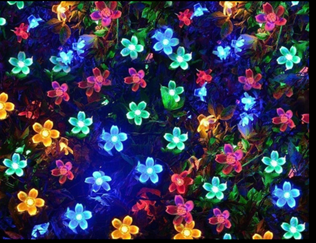 La corda all'aperto alimentata solare del fiore impermeabile accende 30 LED/50 lampade del LED