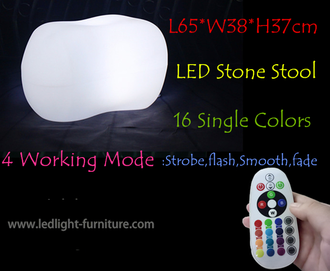 Panchetto a forma di di pietra della luce della sedia/LED del polietilene LED Antivari per la decorazione all'aperto