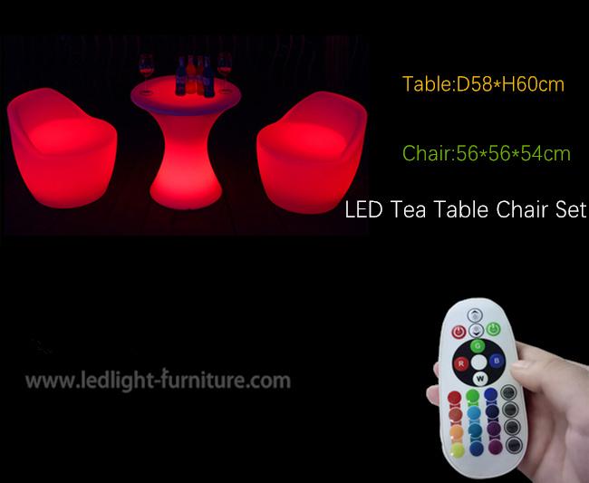 Tabella e sedia del posatore LED Antivari di altezza di 60cm piccole con di base metallica robusto ed il supporto