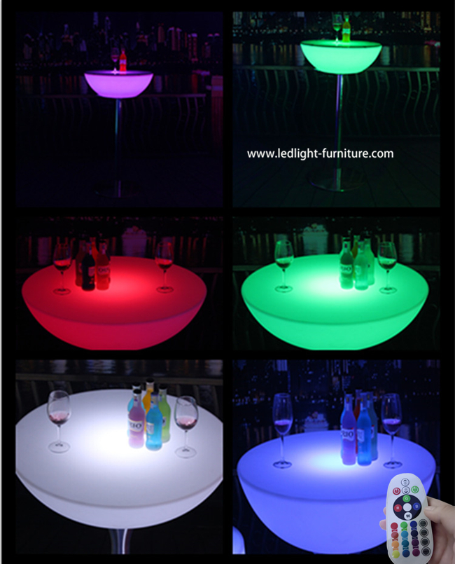 Piegare accendendo la Tabella di cocktail del LED/tavolino da salotto interattivo del LED con la cima di vetro