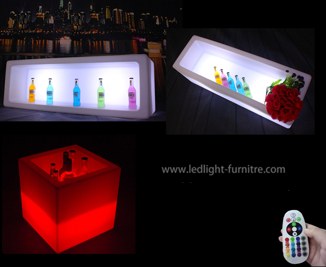 Colori illuminati del secchiello del ghiaccio sedici di rettangolo LED che cambiano per l'esposizione del vino