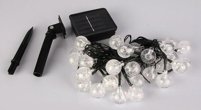 Luci leggiadramente solari della corda della sfera di cristallo LED da 19,7 Ft per la decorazione di festa