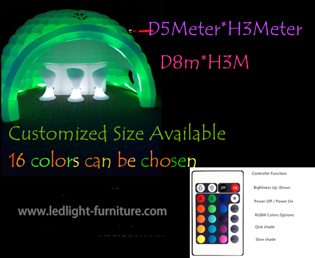 16 colori che cambiano la tenda gonfiabile dell'iglù del LED per l'evento/affare del partito mostrano