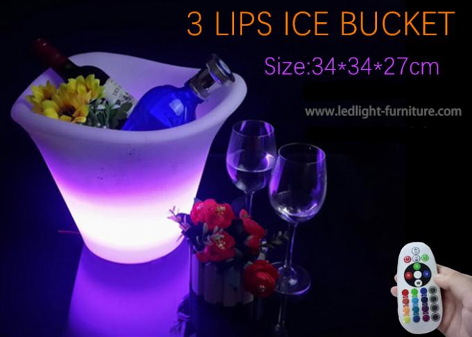 La decorazione di nozze accende le labbra del secchiello del ghiaccio 3 del LED con a pile