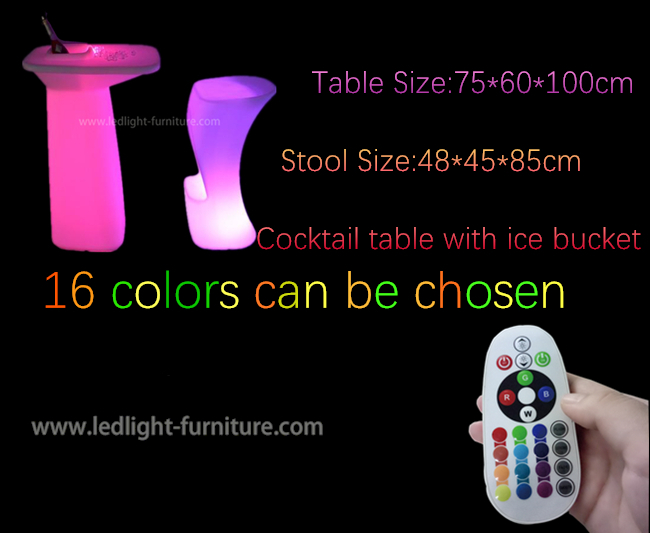 Alta LED resistenza di scossa della Tabella di cocktail di 16 colori per il partito/night-club