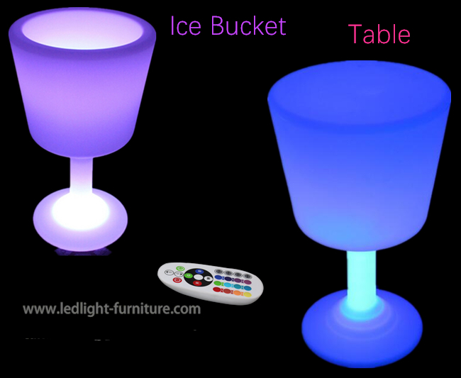 La progettazione speciale LED accende la Tabella laterale a pile con forma di vetro di vino