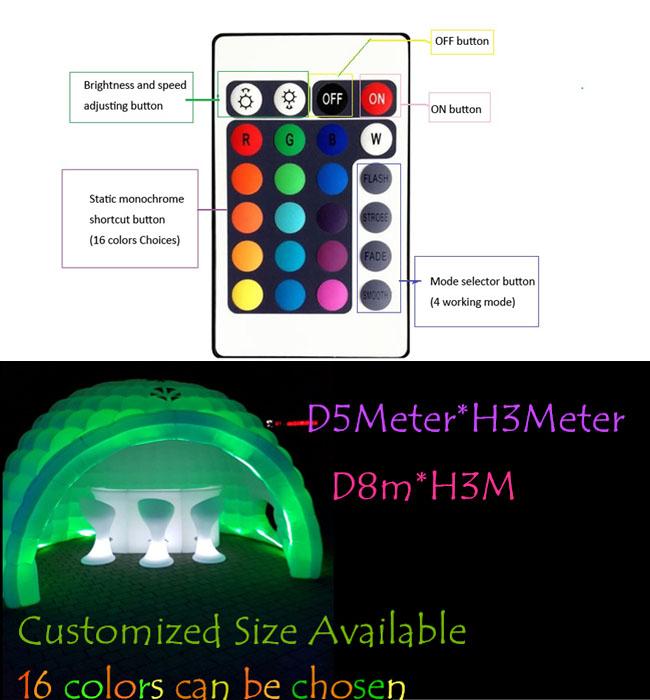 Tenda gonfiabile rotonda di CA 110V-240V RGB LED impermeabile con il ventilatore di alto potere