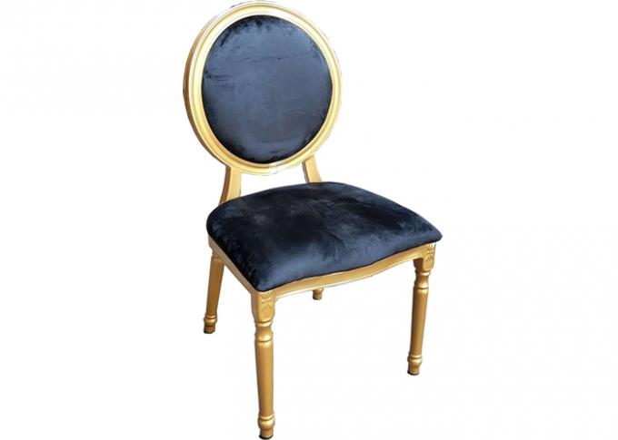 Affitto della mobilia di nozze della sedia di Louis dell'hotel con la parte posteriore rotonda, progettazione su misura del cuscino